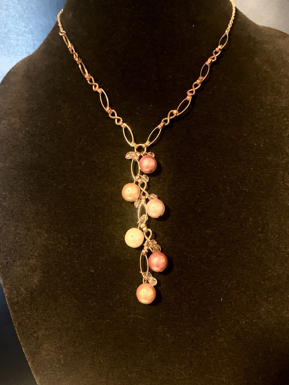 Delicate Gold-Tone Necklace with Yellow and Cream Bead Drops Vintage Tabi